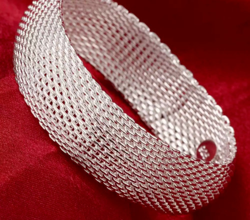 Armband geflochten versilbert