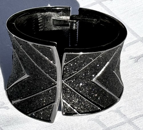 Armreif schwarz glitzernd - schwarz,