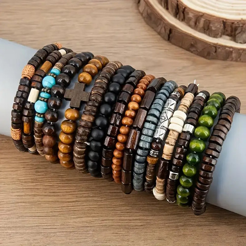 Armband set holzperlen - holzperlen, 16