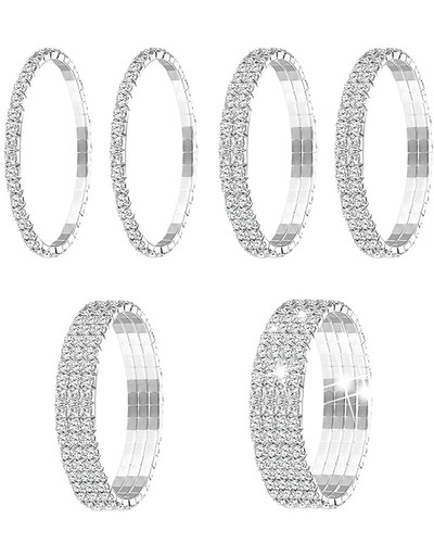 6er set strass stretch - set, armband