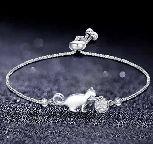 Armband katze ball zirkonia - katze,